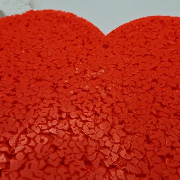 Vtg Melted Plastic Popcorn Heart Valentines Day Decoration 17" White Arrow - Picture 10 of 16